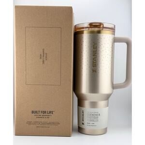 STANLEY HOLIDAY Protour Flip Straw Tumbler 40 oz, GOLD PROSECCO SHIMMER
